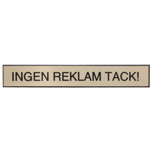 Ingen reklam tack (Guld)