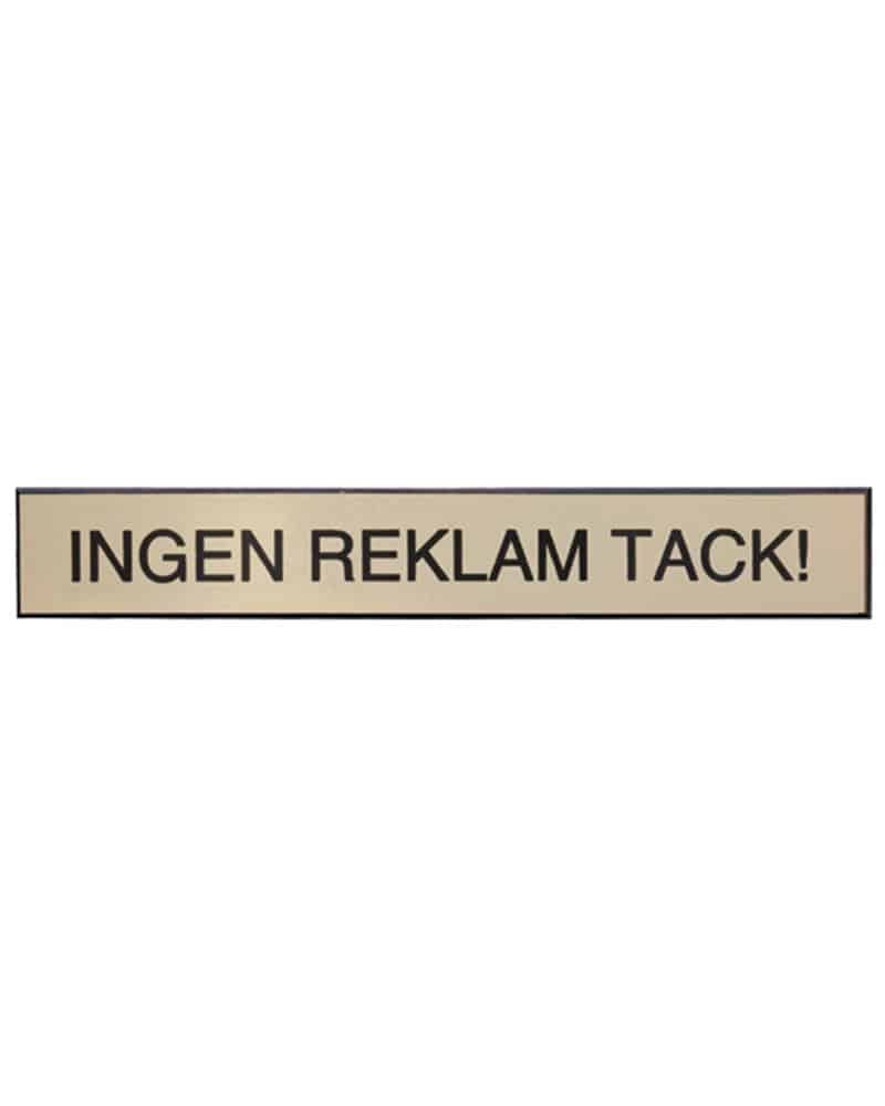 Ingen reklam tack (Guld) - Bild 1